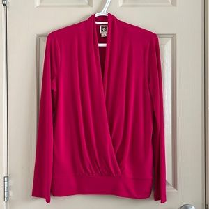 Anne Klein blouse in fuschia
